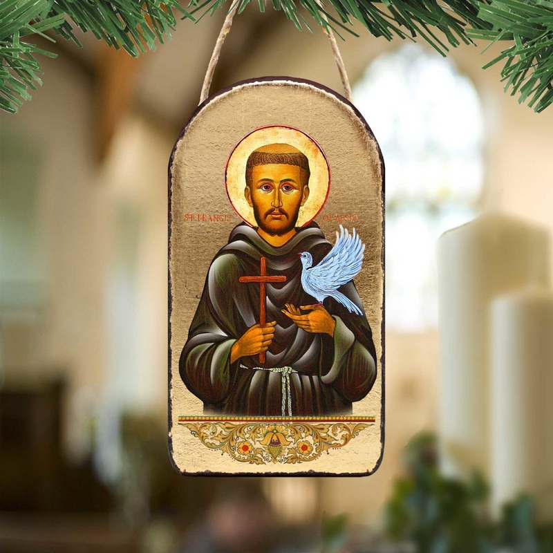 Saint Francis Religious Christian Sacred Icon Ornament – Inspirational Icon Decor – 87024