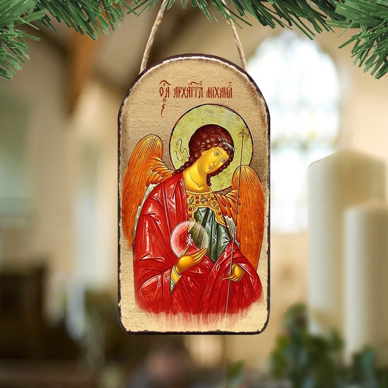Saint Michael Religious Orthodox Sacred Icon Ornament – Inspirational Icon Decor – 87027