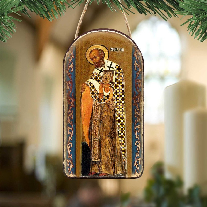 Saint Nick Religious Christian Sacred Icon Ornament – Inspirational Icon Dcor – 87033