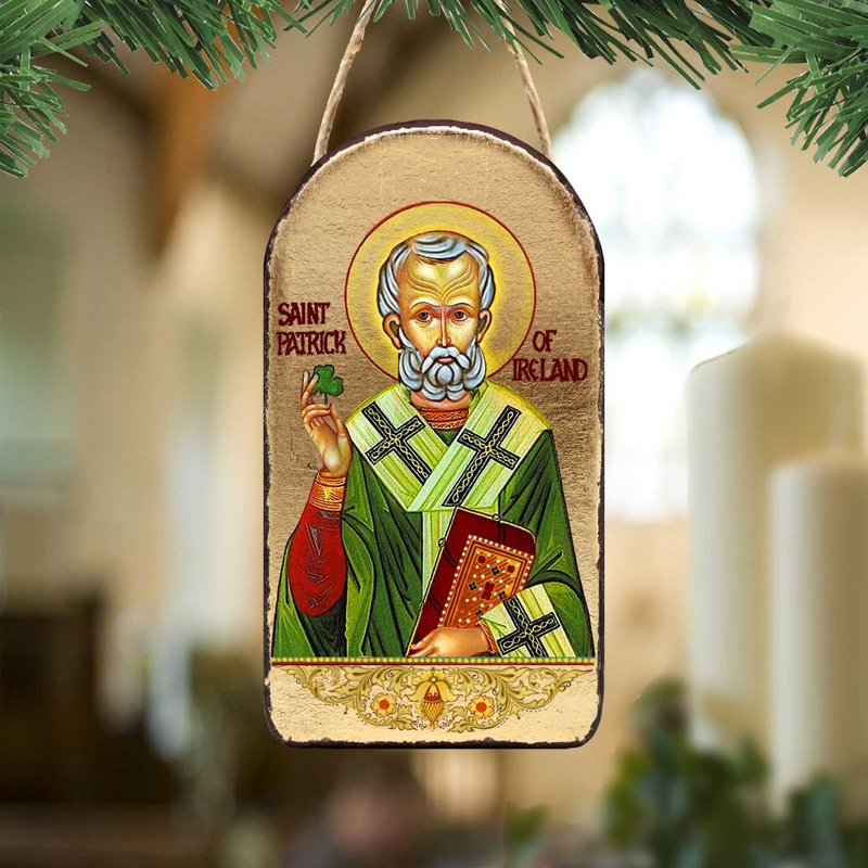 Saint Patrick Religious Celtic Sacred Icon Ornament – Celtic Decor – 87060