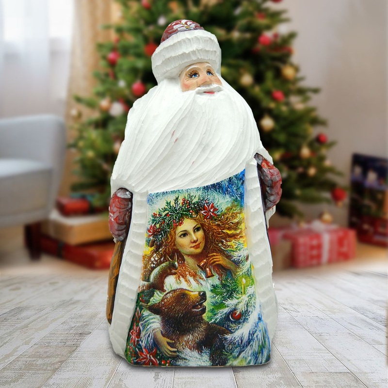 Santa Cherish Winter Hand-Painted WOODCARVED Masterpiece by G. DeBrekht – Christmas Decor – 821602