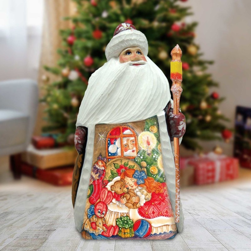 Santa Christmas Night Hand-Painted WOODCARVED Masterpiece by G. DeBrekht – Christmas Decor – 821551