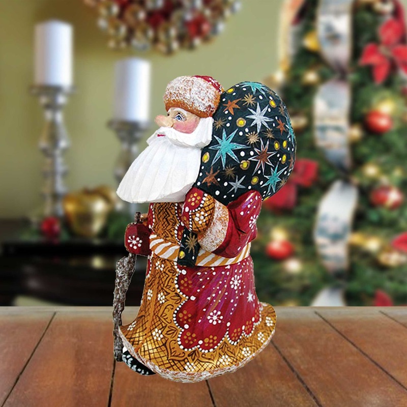 Santa Hand-Painted WOODCARVED Masterpiece by G. DeBrekht – Christmas Decor – 821363 *** PRE-ORDER – Handmade Just for You! ***