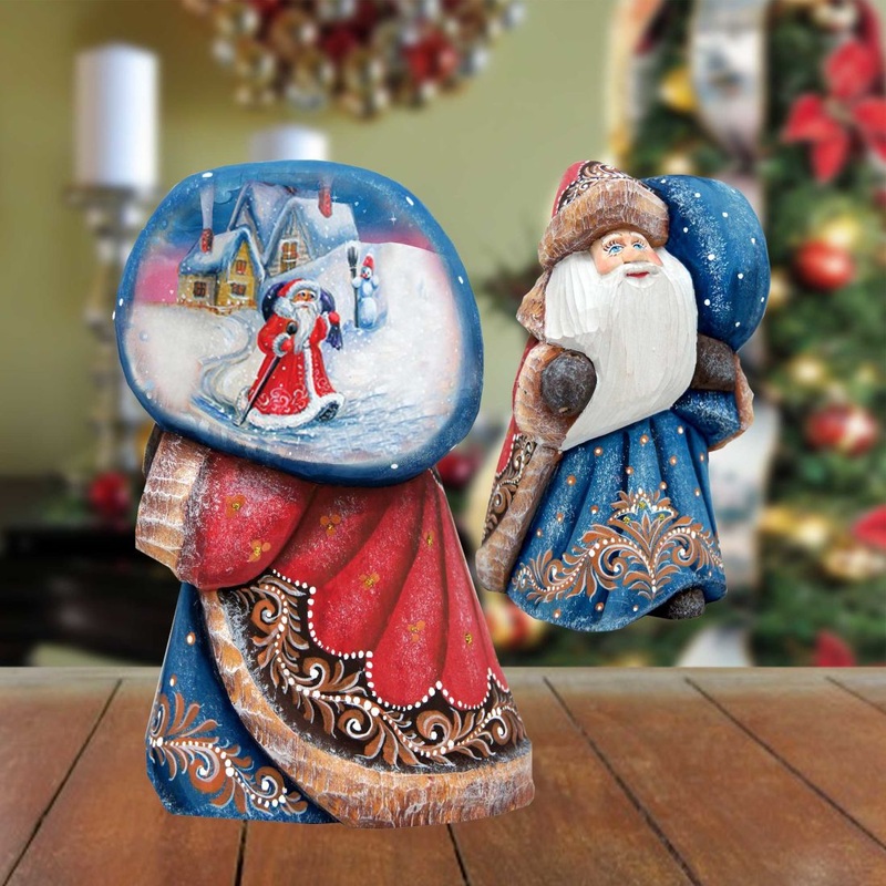 Santa with Bag Hand-Painted WOODCARVED Masterpiece by G. DeBrekht – Christmas Decor – 8215551 *** PRE-ORDER – Handmade Just for You! ***