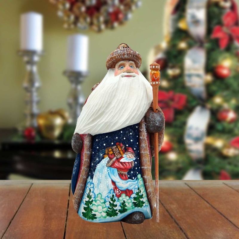 Special Delivery Santa Hand-Painted WOODCARVED Masterpiece by G. DeBrekht – Christmas Decor – 8214830