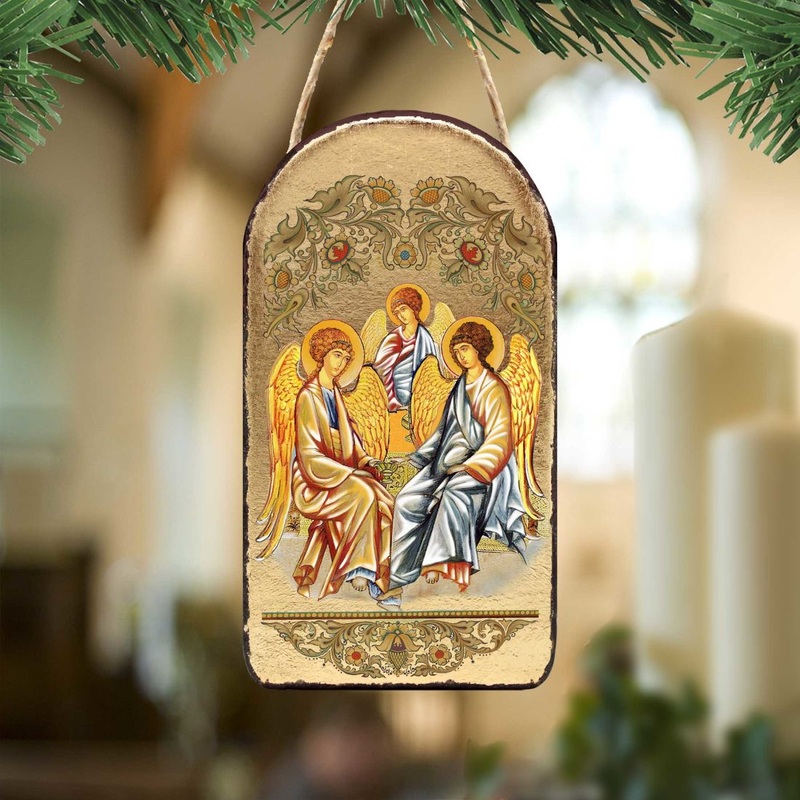 Testament Trinity Religious Orthodox Sacred Icon Ornament – Inspirational Icon Decor – 87015