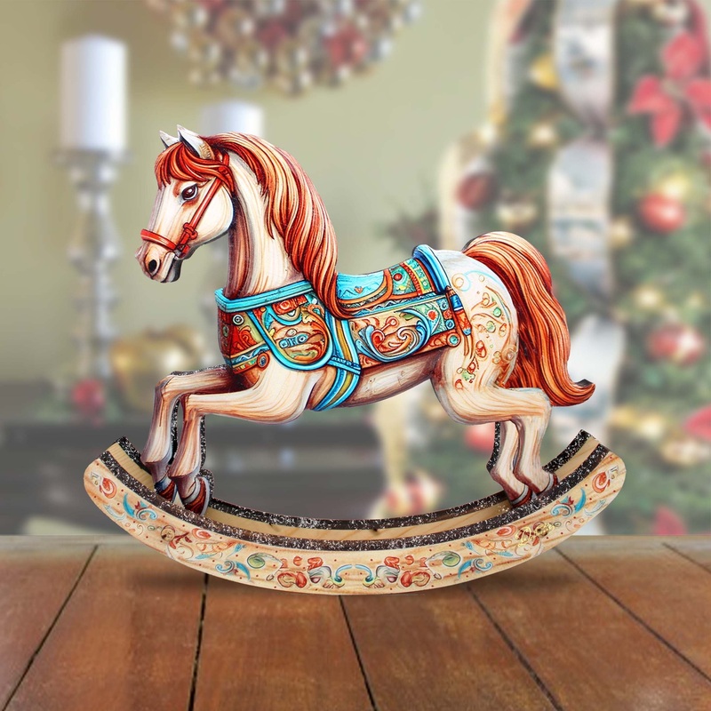 Timeless Ride of Joy Limited Edition Wooden Rocking Horse Figurine by  – Christmas Centerpiece Decor – 89307