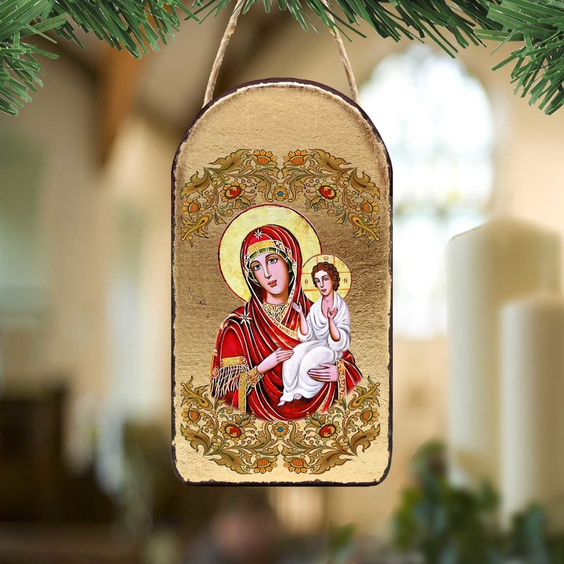 Virgin Mary Directress Religious Orthodox Sacred Icon Ornament – Inspirational Icon Decor – 87029