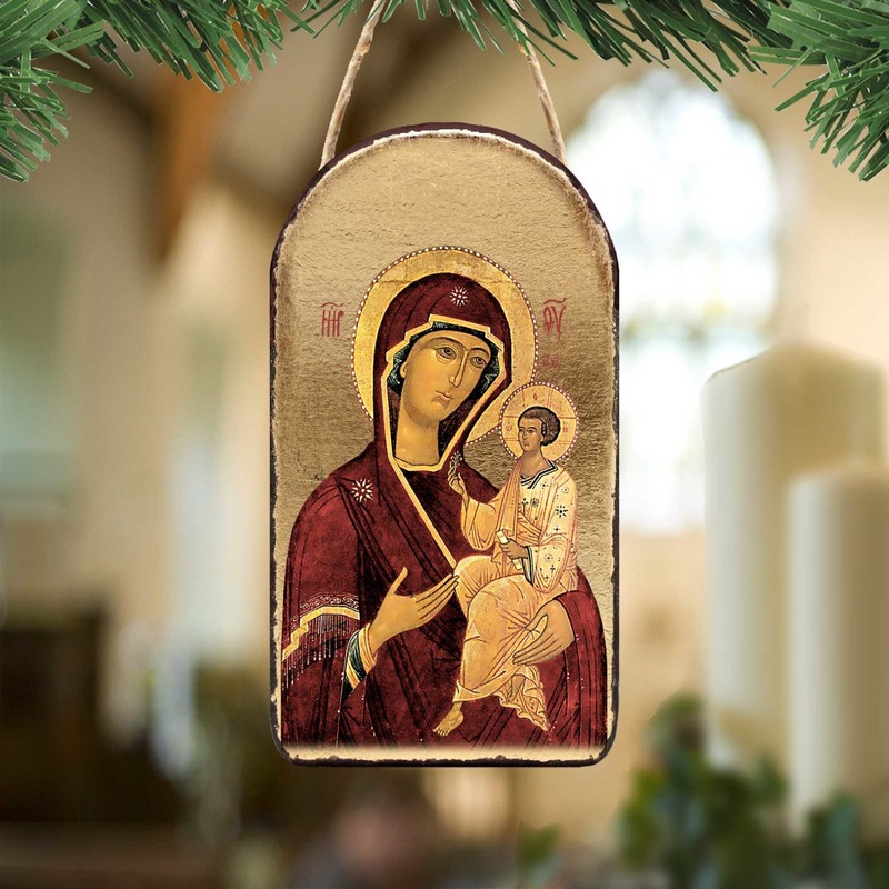 Virgin Mary Religious Orthodox Sacred Icon Ornament – Inspirational Icon Decor – 87063