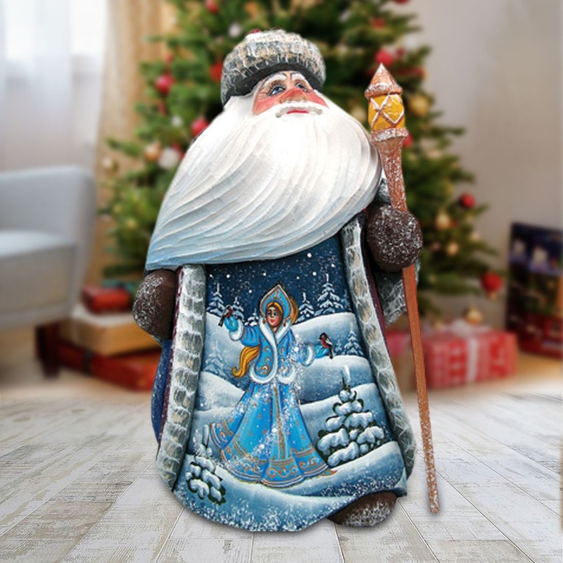 Yuletide Snow Maiden Hand-Painted WOODCARVED Masterpiece by G. DeBrekht – Christmas Decor – 8214850