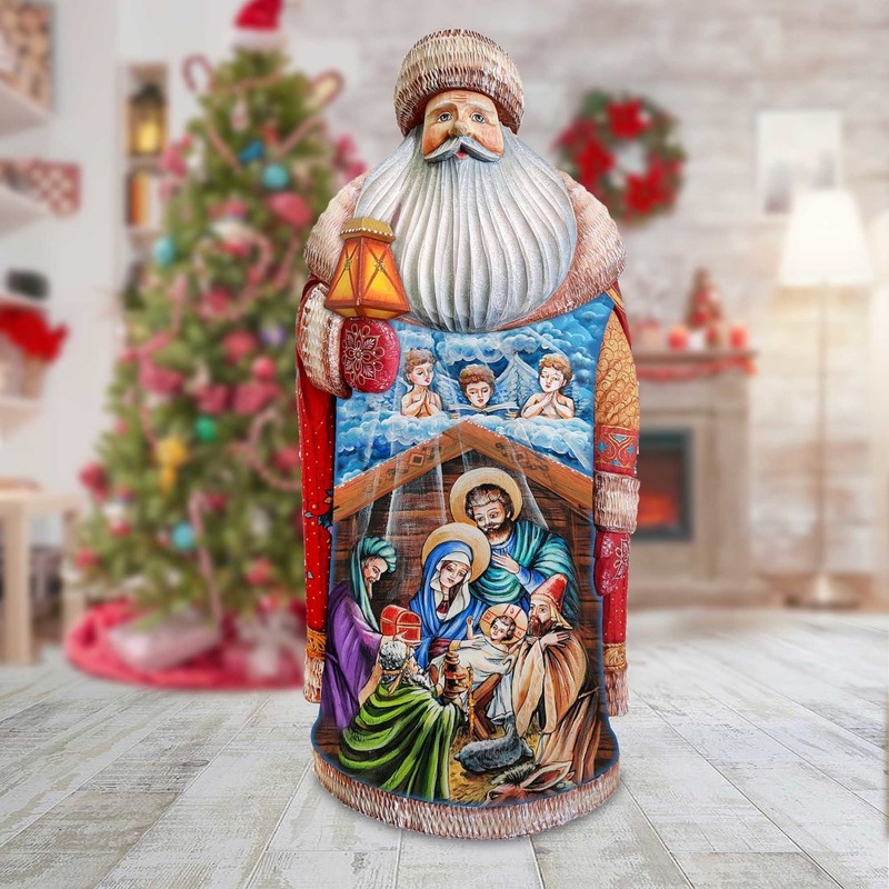 Angels Story Hand-Painted WOODCARVED Masterpiece by G. DeBrekht – Nativity Holiday Decor – L291833 – SPECIAL ORDER