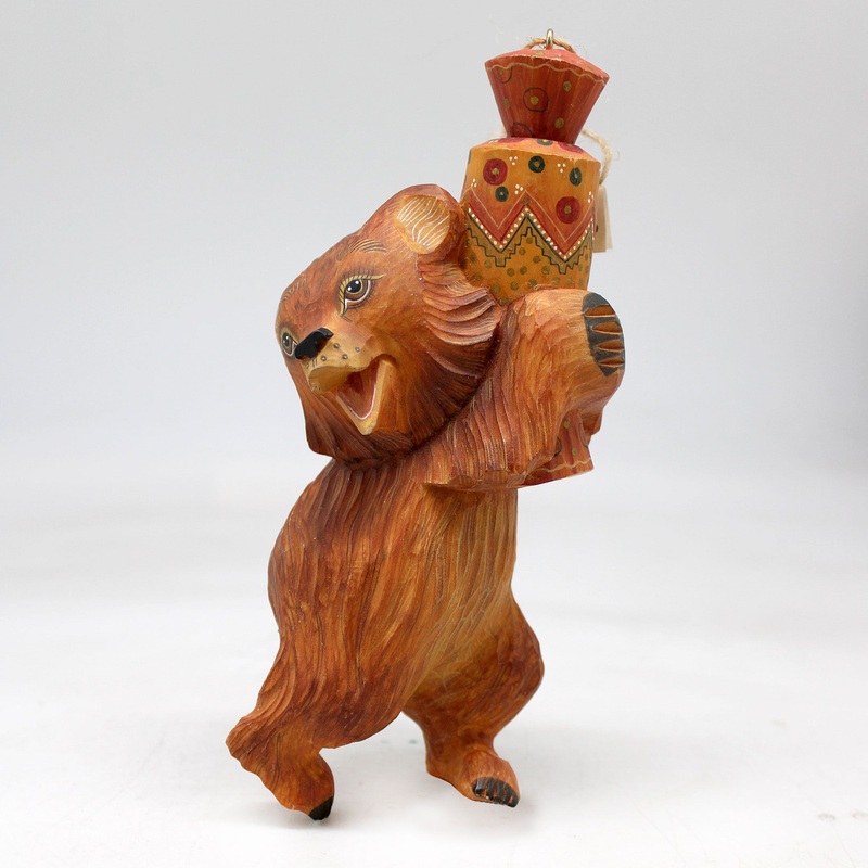 Bear with Candy Ornament 6.5x3x2, Limited Edition Reserve by  Handpainted Collectible Figurine, Unique Decor Made in the USA