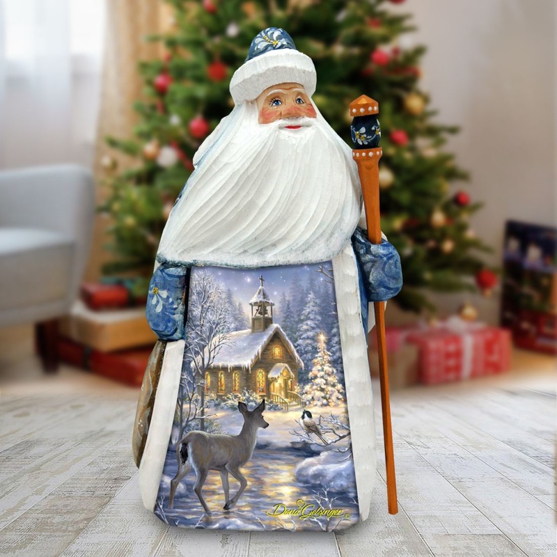 Chapel in The Snow Hand-Painted WOODCARVED Figurine by D. Gelsinger – Nativity Holiday Decor – 242104-1705