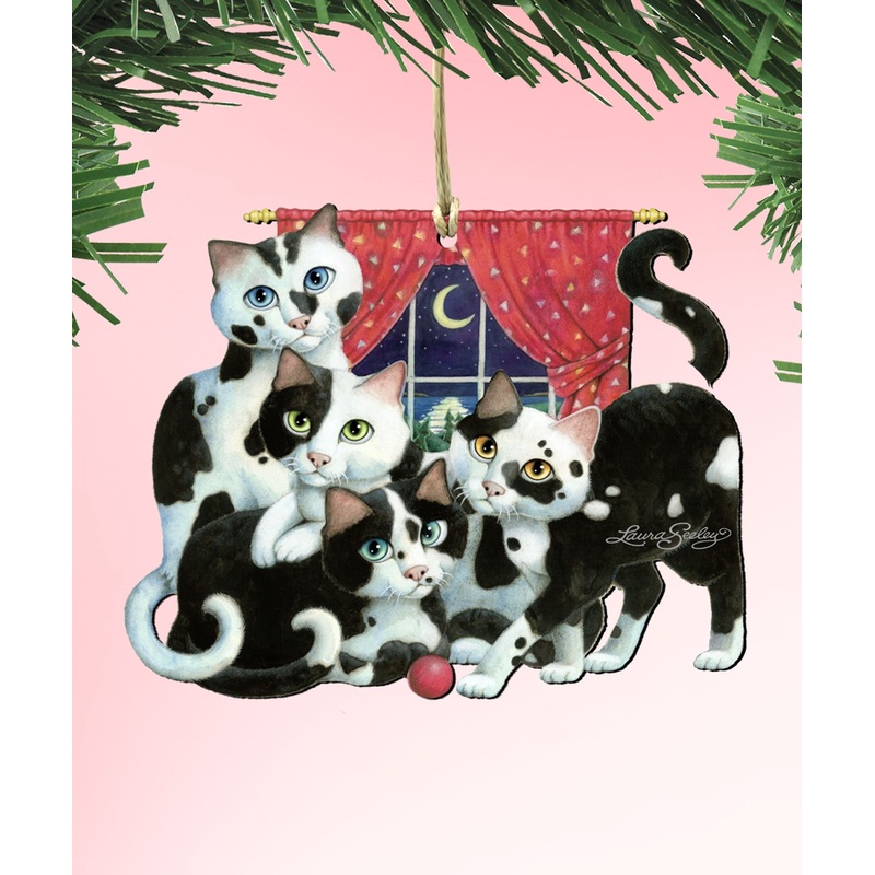 Cookies and Cream Wooden Ornaments Pets – Tree Ornament by Laura Seeley – Pets Dog and Cats Decor – 8512053-LS