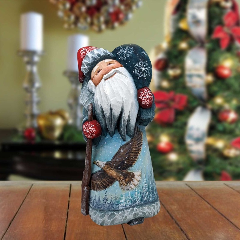Eagle Santa Hand-Painted WOODCARVED Masterpiece by G. DeBrekht – Wildlife Holiday Decor – 8215112-2