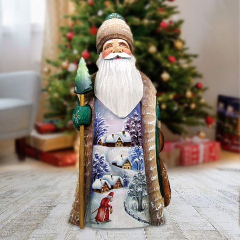 First Light Santa Hand-Painted WOODCARVED Masterpiece by G. DeBrekht – Christmas Decor – 242212