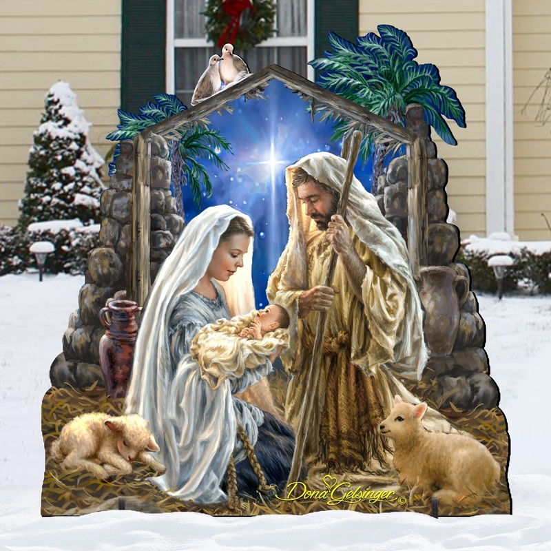 Glory to God Nativity 32 and 48 Tall Outdoor Decor by D. Gelsinger – Nativity Holiday Decor – 8461010F-1722 Handcrafted Outdoor Decor