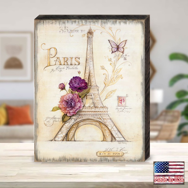 Grantville Eiffel Tower Wooden Wall Art by Nature Wonders – International Decor – 95312B