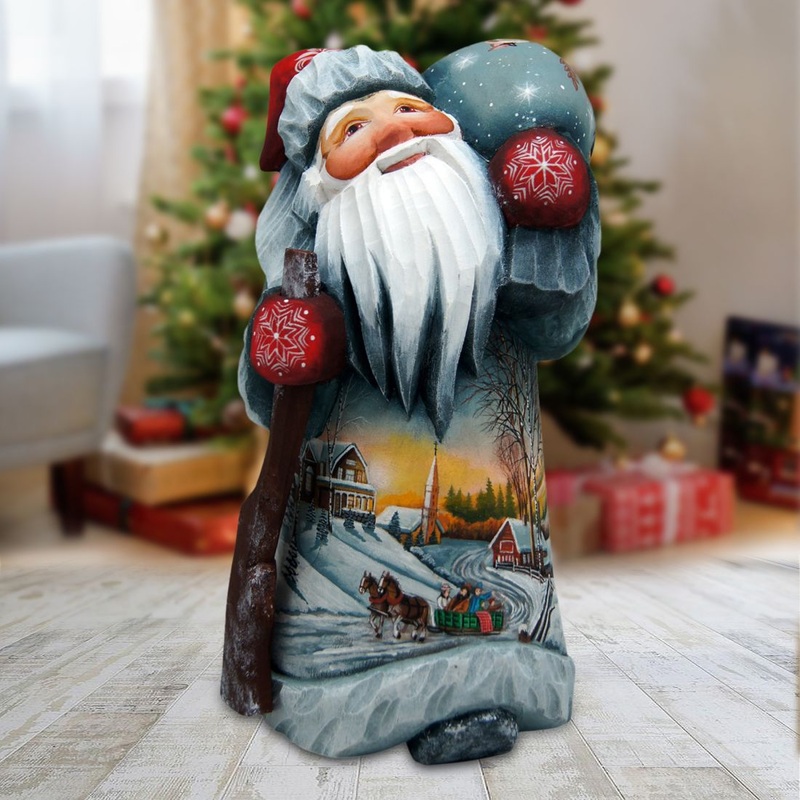 Little Friends Santa Hand-Painted WOODCARVED Masterpiece by G. DeBrekht – Christmas Decor – 8215107
