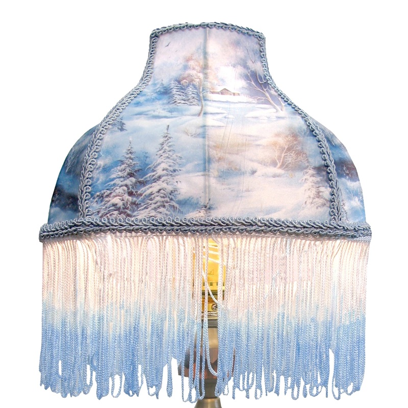 Majestic Winter Chandelier – Handmade Tapestry from Silk and Hand-Embroidered with Tassels 11 x 9 x 7.5 Height by  – Unique Handcrafted Light Home Decor