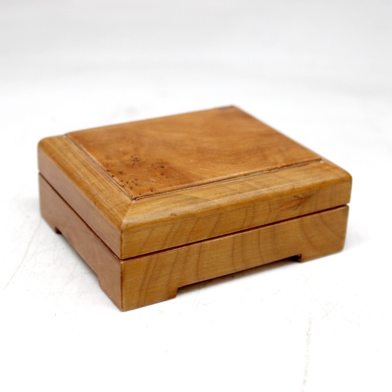 One-of-a-Kind Lacquered & Polished WOODCARVED Jewelry BOX 3×2.5×1.5 Handcarved Unique Home Decoration Beautiful Gift Rare Find Collectible, Unique Hand Carved Gift