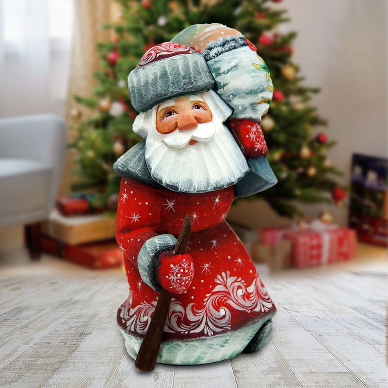Red Cardinal Santa Hand-Painted WOODCARVED Masterpiece by G. DeBrekht – Wildlife Holiday Decor – 821366 *** PRE-ORDER – Handmade Just for You! ***