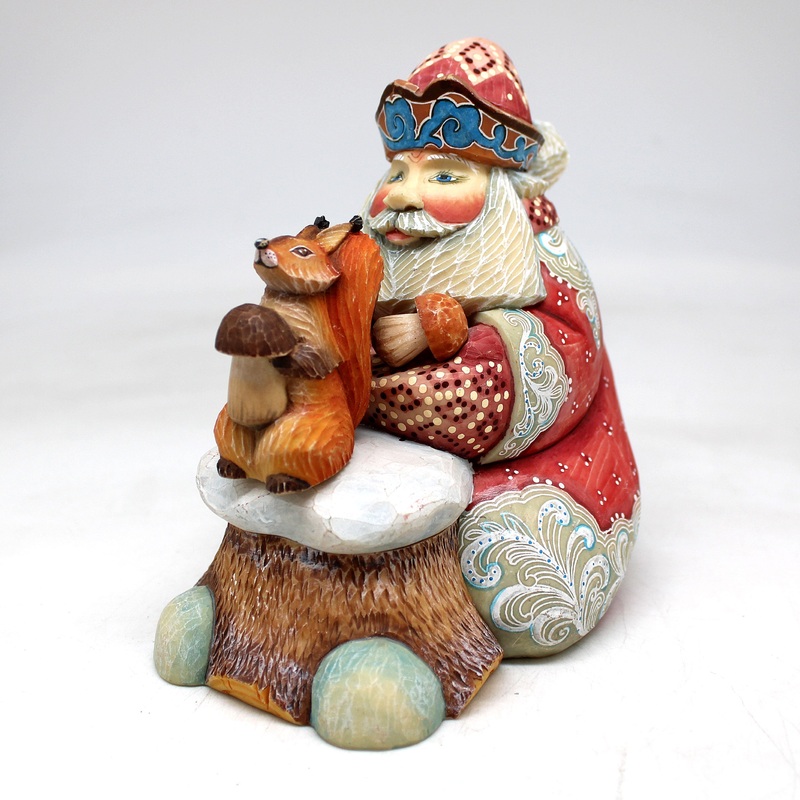 Santa with Squirrel Surprise Secret Box 5.5 x 4 x 5 – Limited Edition Figurine Reserve by  Handpainted Collectible Figurine, Unique Decor Made in the USA