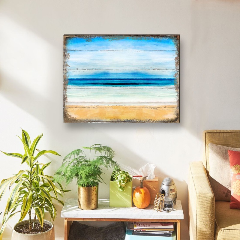 Spataro Beach Wooden Coastal Wall Art by Nature Wonders – Coastal Sea-Life Decor – 95226B