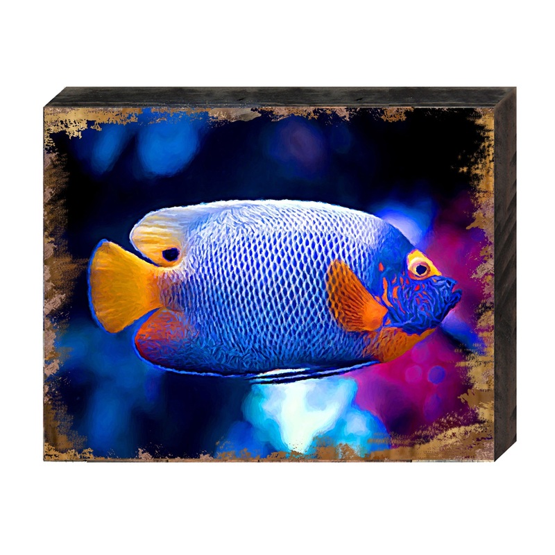 Tropical Fish Wood Wooden Coastal Wall Art by Nature Wonders – Coastal Sea-Life Decor – 95251B