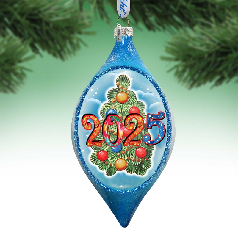 2025 Dated Christmas Glass Ornament by G. DeBrekht Christmas Dcor – 757-041-D25