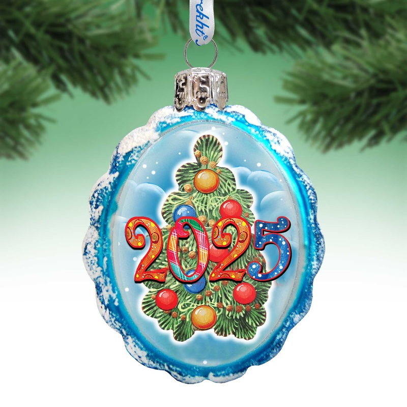 2025 Dated Mercury Glass Ornament by  – Christmas Decor – 773017-D25