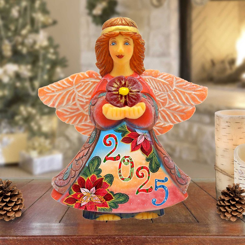 2025 Dated Prosperity Angel Gift Giver Handcrafted Christmas Figurine – G. DeBrekht – Nativity Holiday Decor – 516651-D25