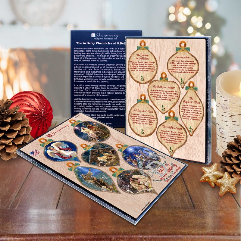 Handcrafted Christmas Ornaments Set of 6 – The Nativity Story Ornaments Set by D. Gelsinger  Nativity Holiday Decor – 8610107-S6