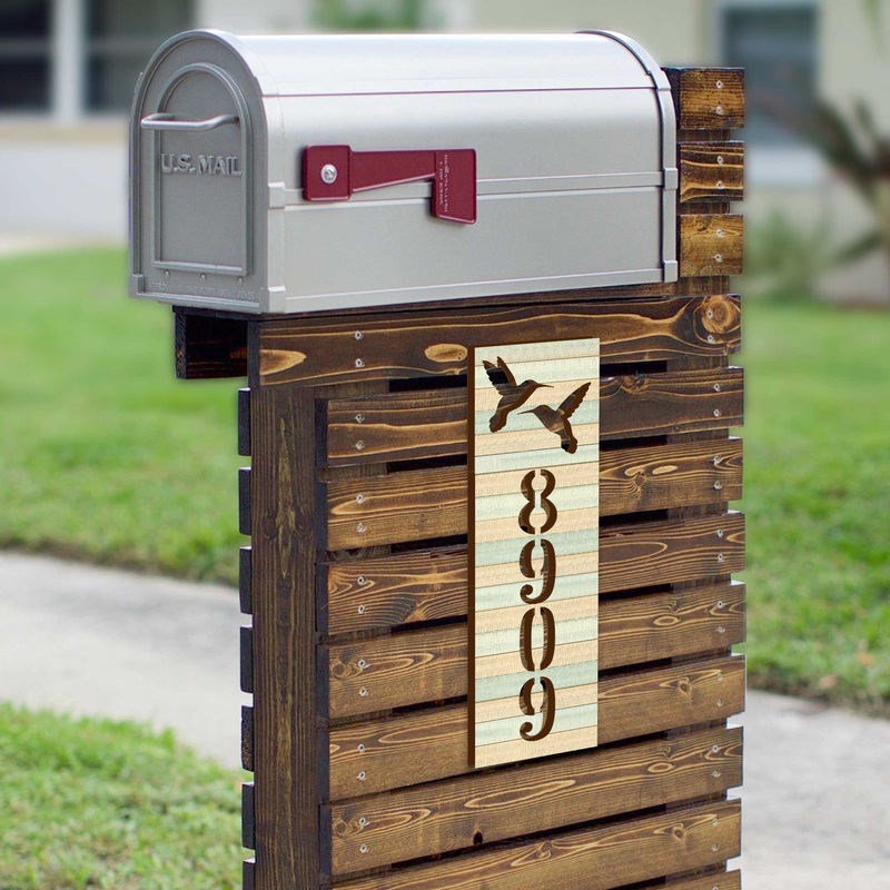Hummingbird House Number Sign  Handcrafted Wooden Address Plaque for Mailbox Post or Porch  Custom Home Handcrafted Wooden Address Sign MA989830