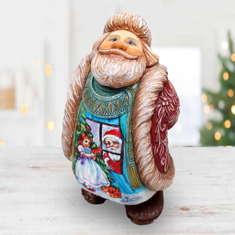 Nutcracker Santa Night Handcrafted Christmas Figurine – G. DeBrekht – Christmas Santa Snowman Dcor – 534517