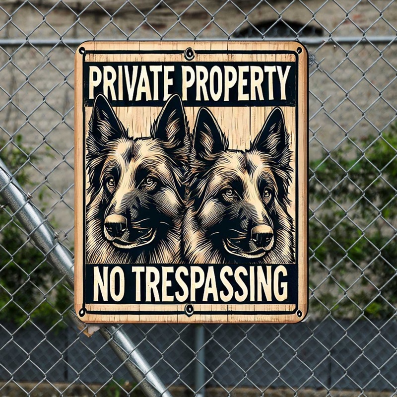 Private Property No Trespassing Wooden Sign  Handcrafted Rustic Dog Sign by Designocracy  Indoor & Outdoor Birch Plywood Dcor – 961063