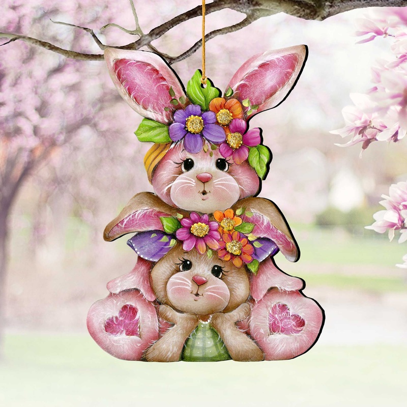 Rustic Bunny Ornaments – Easter Spring Decoration – Easter Gift by J. Mills-Price – 8652832