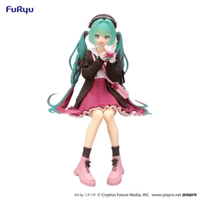 FuRyu Hatsune Miku Autumn Date Pink Ver. Noodle Stopper Figure