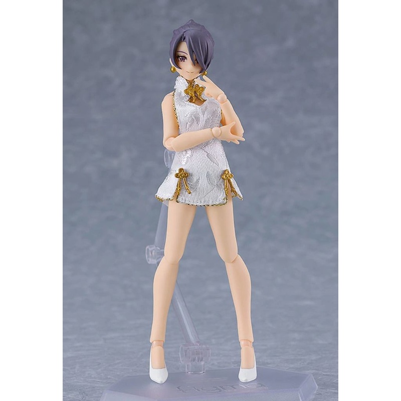 Figma Female Body (Mika) With Mini Skirt Chinese Dress Outfit (White)