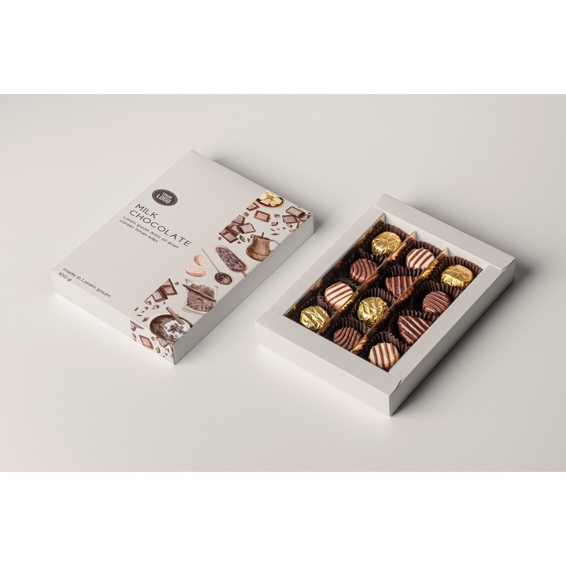 Chocolate Candy Whitecard Gift Packaging Soft Paper Box Flat Set-up Delivery Option FSC – China Wholesale and Gift Box price