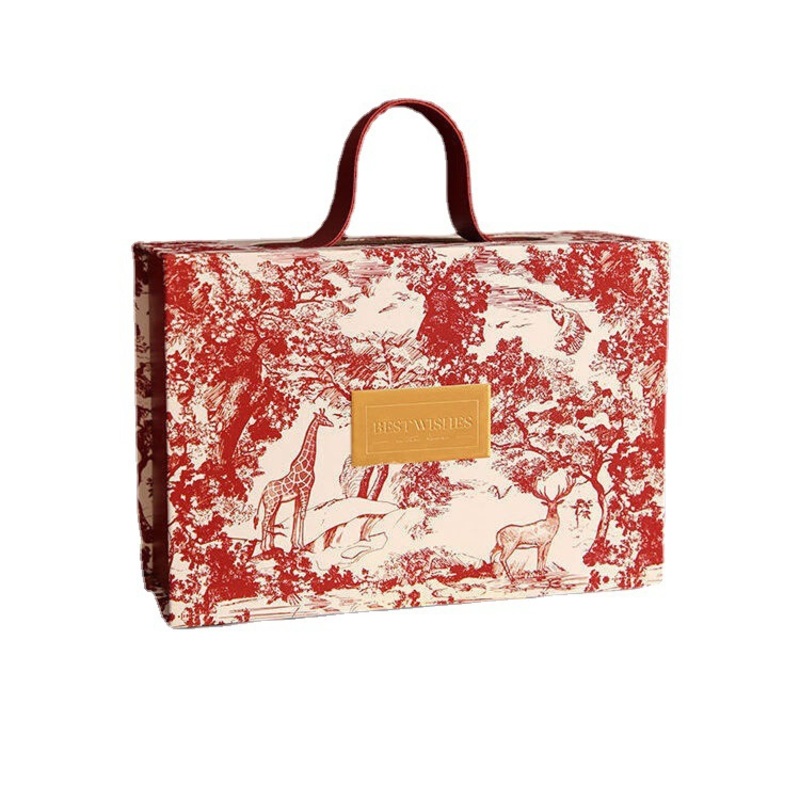 Luxury Custom Logo Cardboard Hand-Held Portable Gift Packing Box with Belt – Fashion Pattern Gift Box and Hand-Held Custom Box price