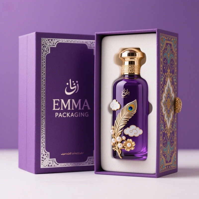 50ml Arabic Patterns Perfume Box with Bottle Set Free Custom Ai Design – Arabic Perfume Box and 8ml Perfume Box price