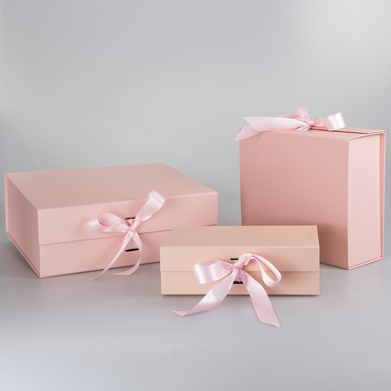 Eco-Friendly Folding Gift Packaging Magnetic Box with Bow Ribbon – Magnetic Lid Closure Packaging and Rigid Cardboard Packaging price