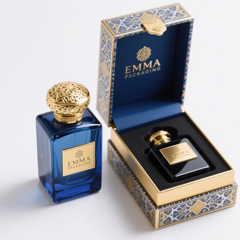 Perfume Box Packaging with Arabesque Patterns – Packaging Box and Pufume Bottle price