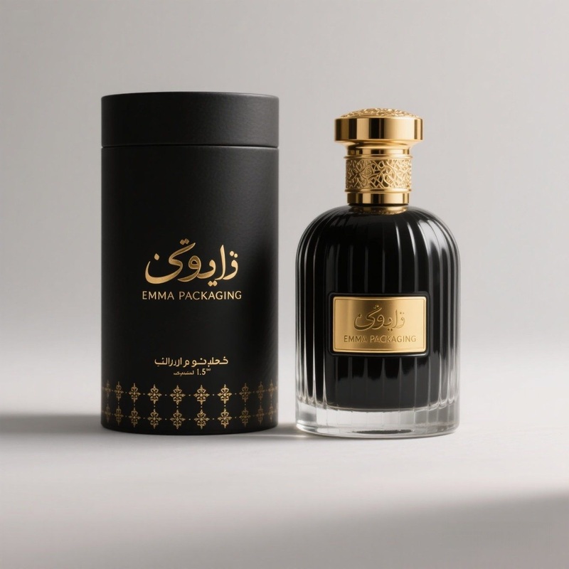 Round Perfume Box Material Arabesque Patterns Retail Display – Maquillaje and Vaper price