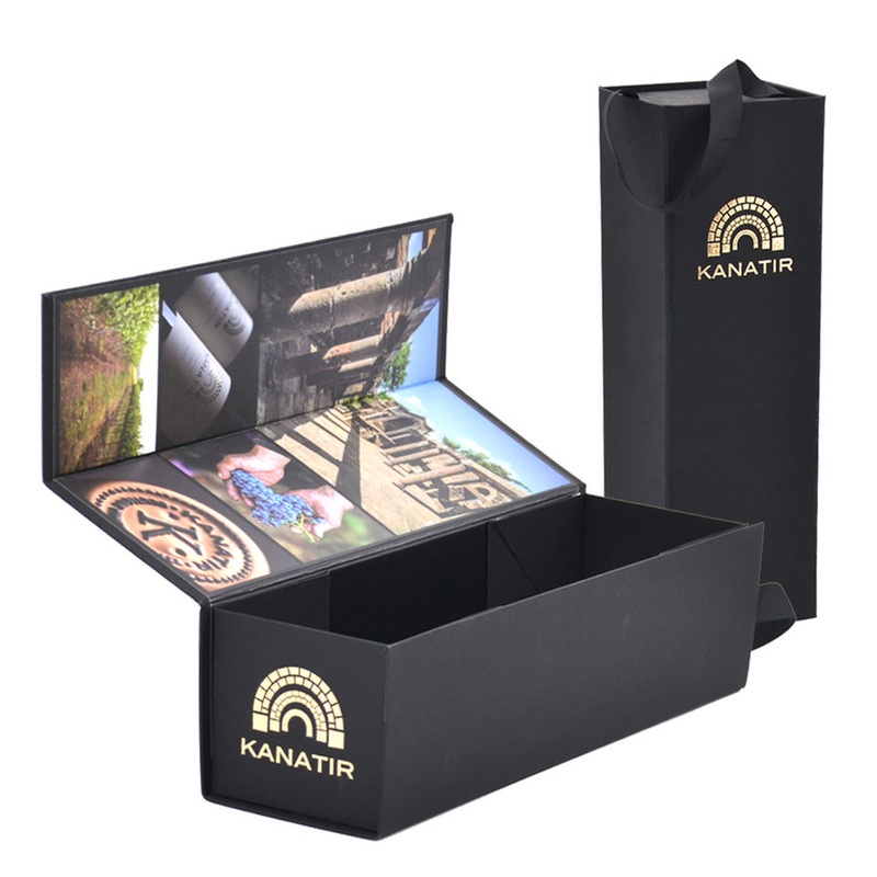 Custom Magnetic Gift Box with Ribbon Wine Gift Packaging Folding Magnetic Shipping Box Luxury Wine Gift Magnetic Folding Box – Necklace Boxes and Paper Boxes price