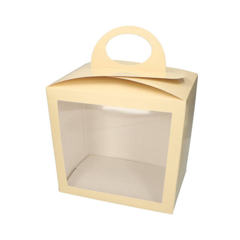 Food Grade Portable Cake Paper Packaging Box with Handle Takeout Clear Window Box – Bags Cases Boxes and Food Packaging price