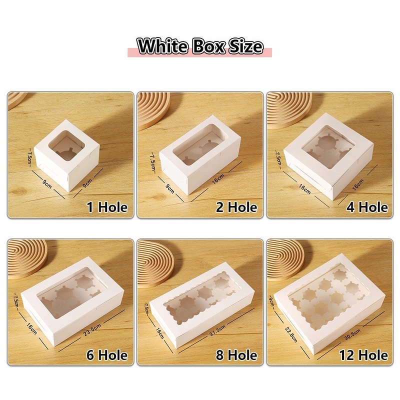 Gift Paper Packaging White Custom 3 6 Hole Luxury Cupcake Box – Luxury Cupcake Box and Cupcake Gift Box price