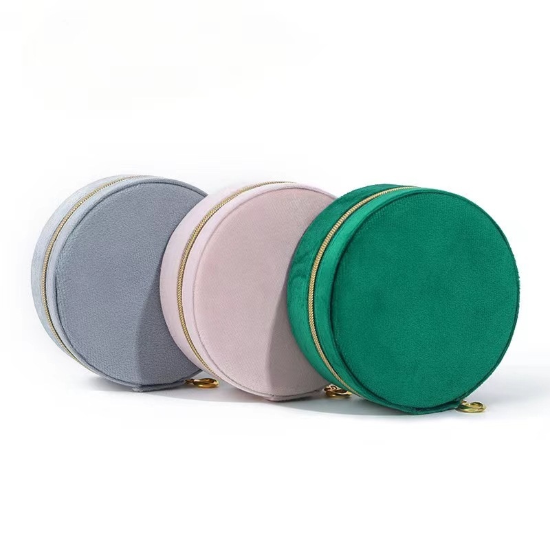 Custom Logo Flannelette Round Jewelry Storage Box for Packaging Travel – Jewelry Box and Gift Box price