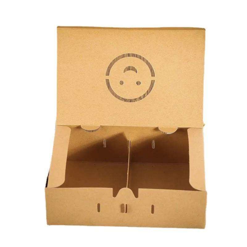 Disposable Take Away Package Snack Container Kraft Lunch Paper Box Restaurant Salad Box for Fast Food with Slots – Printed Food Box and Takeaway Box price